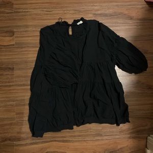 black tiered shirt
